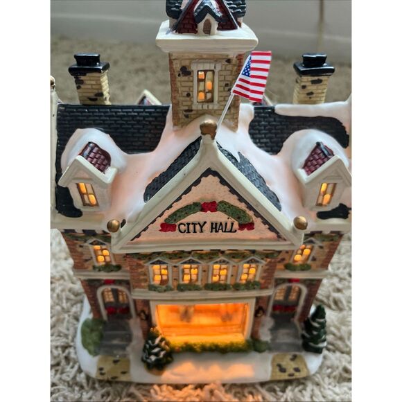 NIB Saturday Evening Post Norman Rockwell City Hall Freedom Of Speech Lighted Ho - Picture 6 of 15